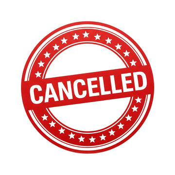Red cancelled stamp with stars