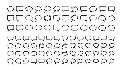 Large set of various outline style speech bubbles and thought balloons © creative_rakhi