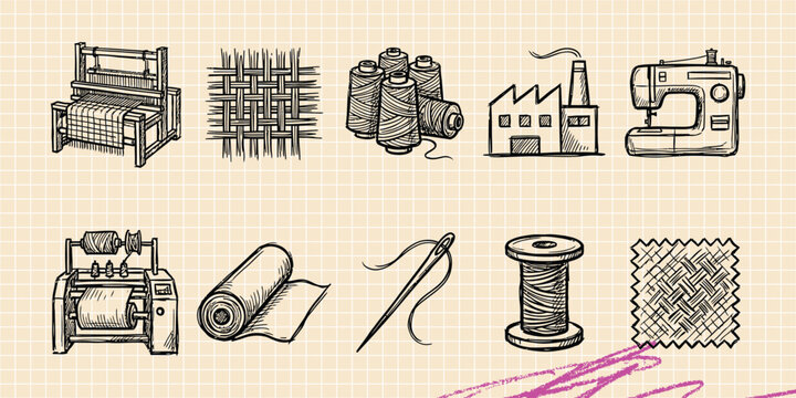 Black ink scribble doodle vector vintage hand drawn set of retro vintage camera photo old classic film object and nostalgia equipment