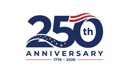 250th anniversary usa commemorative logo 1776 to 2026 with anniversary, national © creative_rakhi