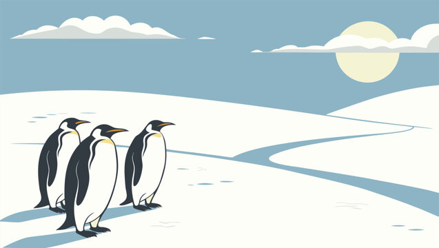penguins on the ice