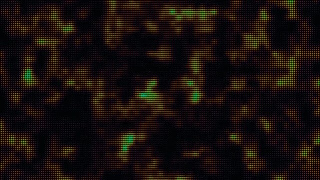 Abstract LED pixel grid with shifting neon color patterns