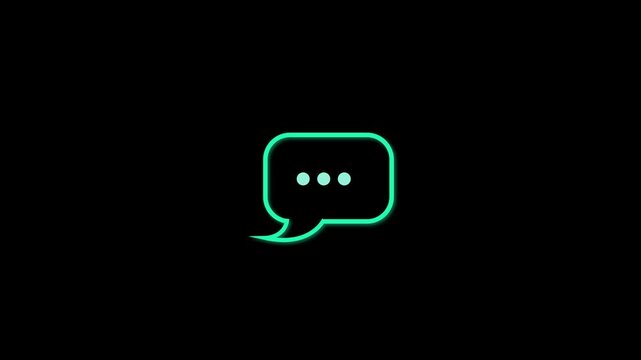text message animated outline icon