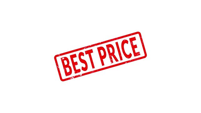 Red best price grunge rubber stamp seal overlay motion graphics animation