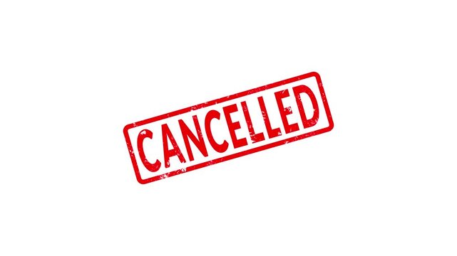 Red cancelled grunge rubber stamp seal overlay motion graphics animation