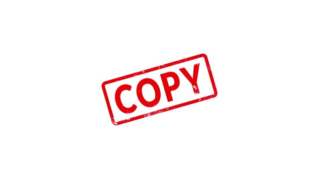 Red copy grunge rubber stamp seal overlay motion graphics animation