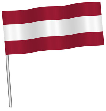Latvia wavy flag icon vetor illustration