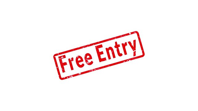 Red free entry grunge rubber stamp seal overlay motion graphics animation