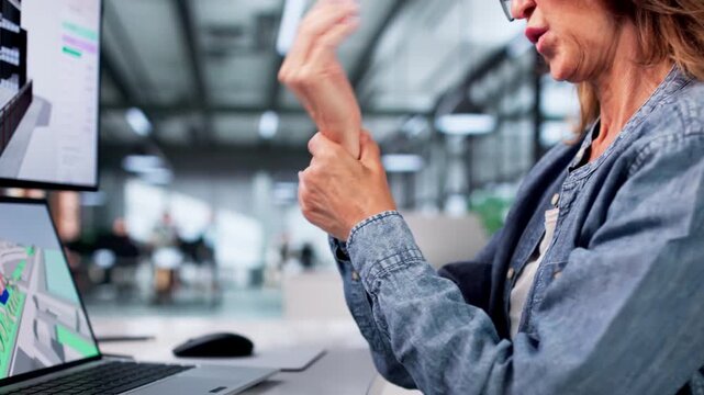 Person Resting Their Wrist After Typing