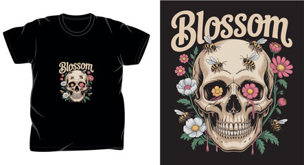 Fototapeta premium Flower graphic vector art t-shirt design print template