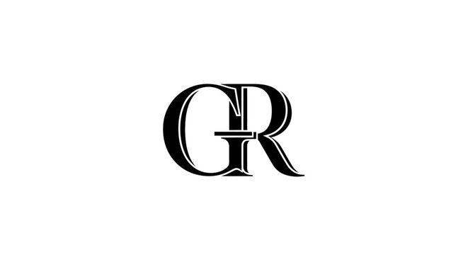 Elegant black CR initials monogram letter logo design.
