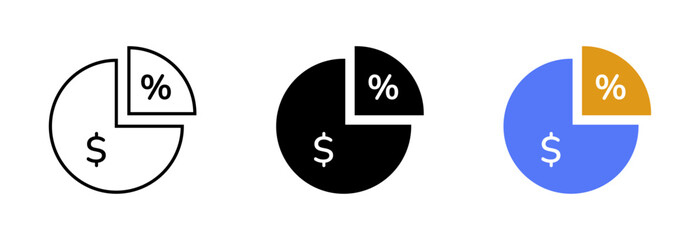 Fototapeta premium Dividend icon representing financial profit sharing and percentage