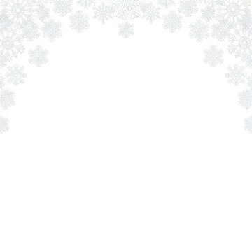 Winter snowflake border isolated on transparent background