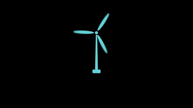 wind turbine on black background