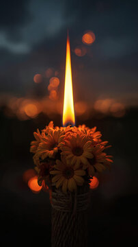 Damera bonfire torch close-up