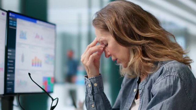 Woman With Burning Eye Pain And Stye
