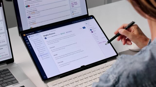Knowledge Engineer Reviewing AI-powered Document Retrieval System