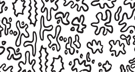 Obraz premium Abstract Black and White Organic Pattern Design for Creative Projects.