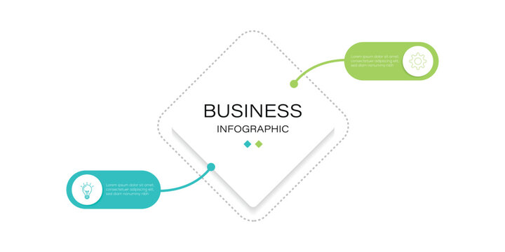 Business infographic template. 2 Step timeline journey. Business concept with 2 steps, options, processes. Vector illustration. workflow layout, squire diagram, brochure, report, presentation.