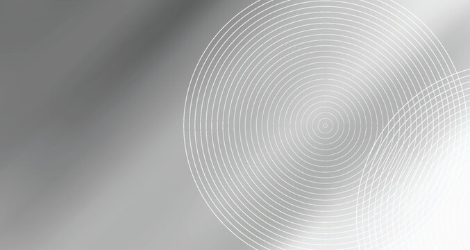 Abstract Gray and White Circular Pattern Background.