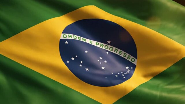 Waving flag of brazil