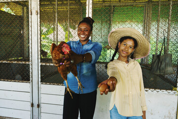 Farmers are checking the health of chickens on the farm in preparation for export.  © eakarat