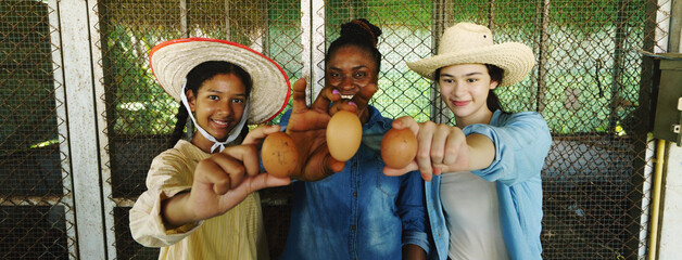 Farmers are checking the health of chickens on the farm in preparation for export.  © eakarat