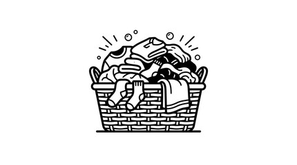 Naklejka premium Dirty laundry in a basket.