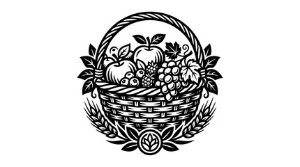 Fresh Fruit in a Woven Basket. © doni