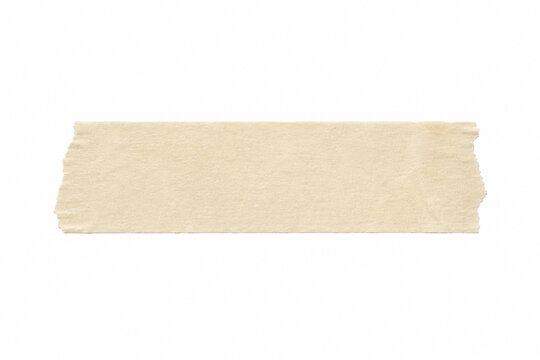 Beige Masking Tape Strip Isolated on White Background