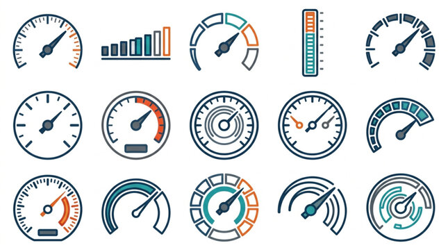 Collection of Modern Vehicle Dashboard Gauges and Speedometers