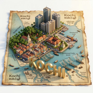 3D Map of Kochi, Kerala, India