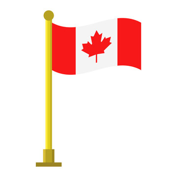 Canadian flag with pole