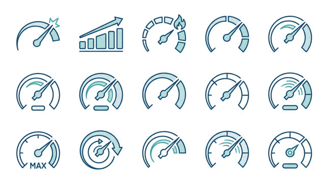Collection of Speedometer and Gauge Icons