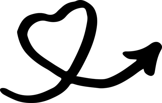 Hand Drawn Heart Arrow