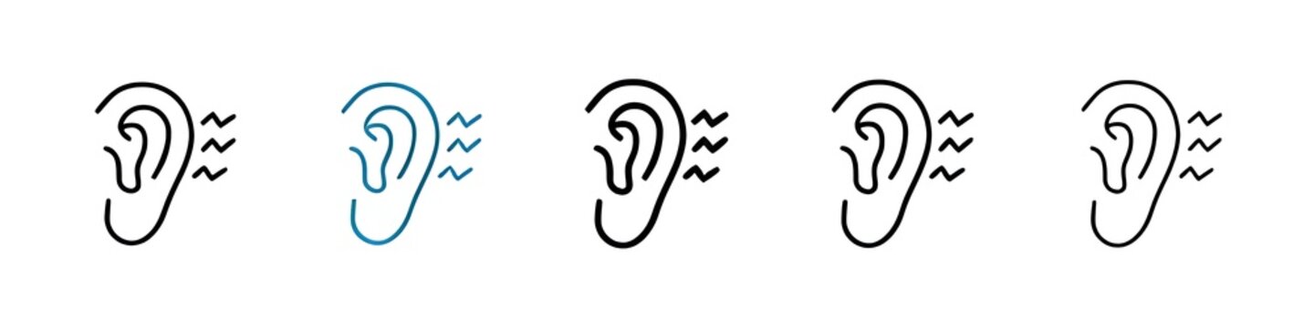 Otitis line icon vector set. Thin line customizable illustration. Contour symbol. Vector isolated outline drawing. Editable stroke