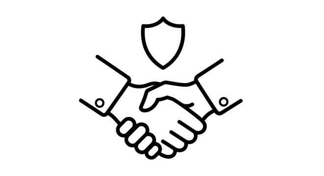 Two hands clasped in a firm handshake symbolizing partnership and mutual agreement in a business setting.