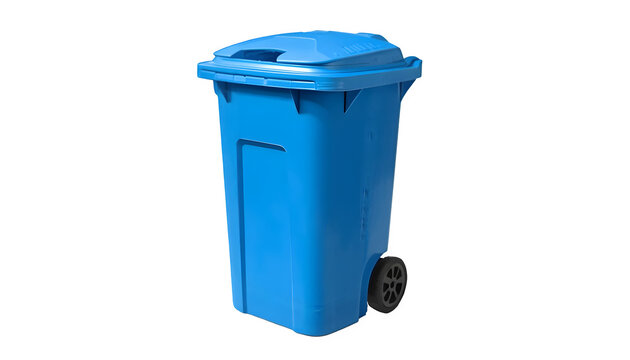 blue trash can isolated, blue garbage bin, blue trash can, blue dust bin