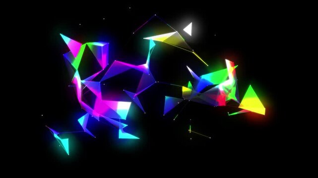 Glowing Light Particles Floating in Dark Space 4K Background. Video