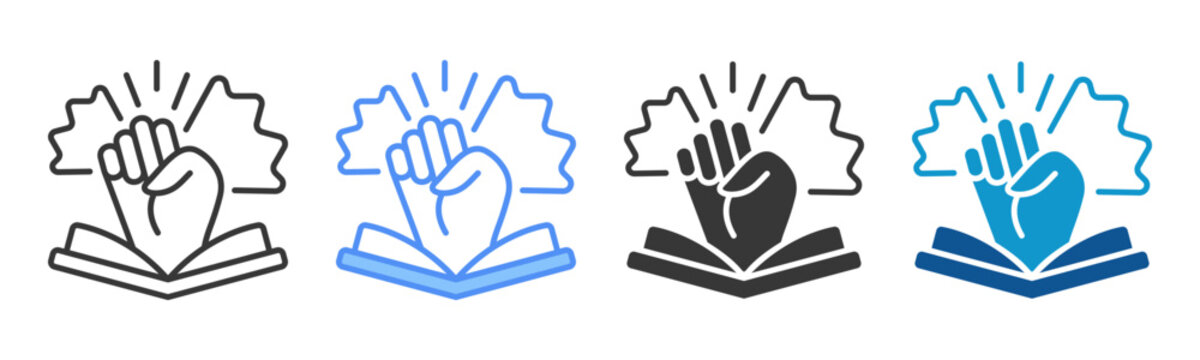 Learning Motivation Icon Set Multiple Style Collection