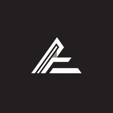 Abstract white geometric logo consisting of sharp parallel lines.