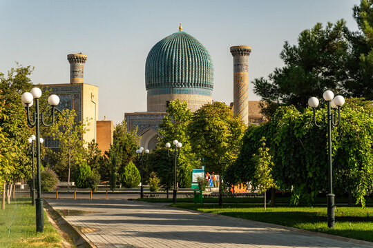 Gur-Emir Mausoleum of Tamerlane in a daytime, Samarkand, Uzbekistan, Central Asia.