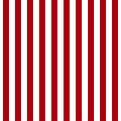 Fototapeta premium Red and white vertical stripes carnival circus seamless vector pattern. Popcorn packaging background. Retro cinema backdrop. Comic print. Festival classic ornament.