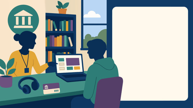 Library digital literacy help desk background