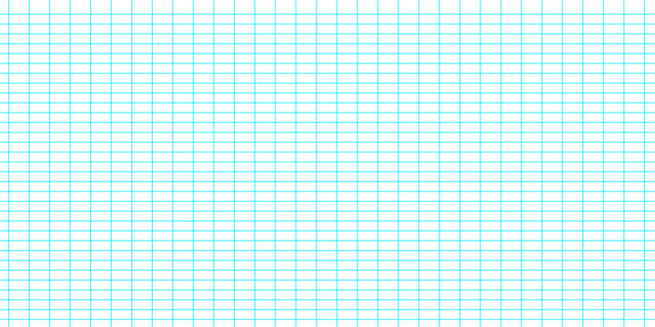 Graph paper with blue grid lines isolated on transparent background