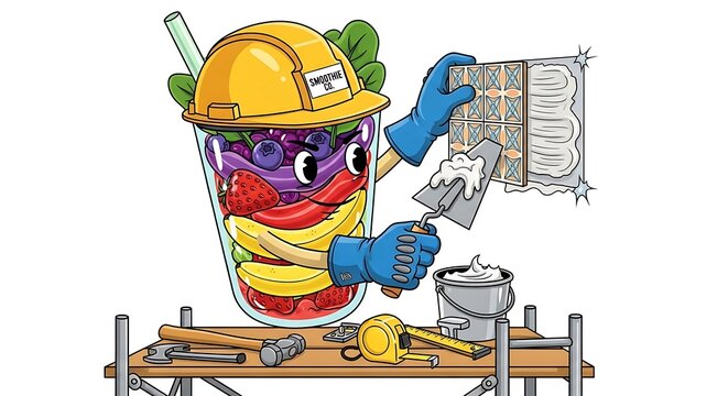 Creative illustration of a colorful robot chef.