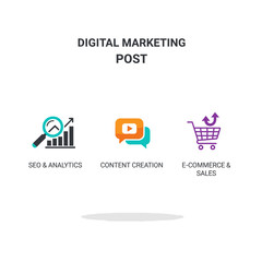 Fototapeta premium Digital marketing icons for SEO content and ecommerce sales
