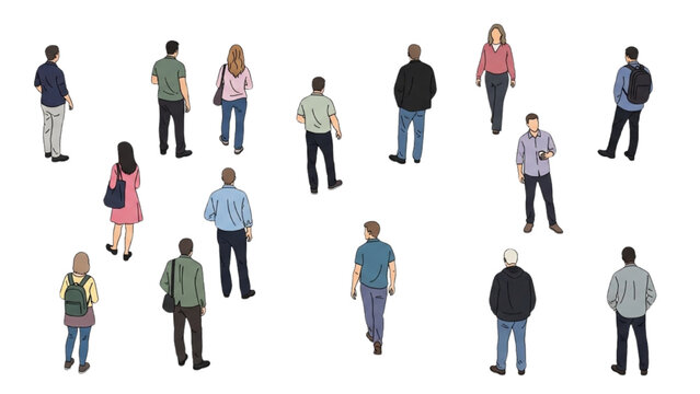 People standing in groups outdoors looking around