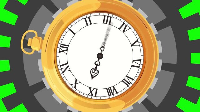 時間を戻す懐中時計のトランジション(ハートの針)