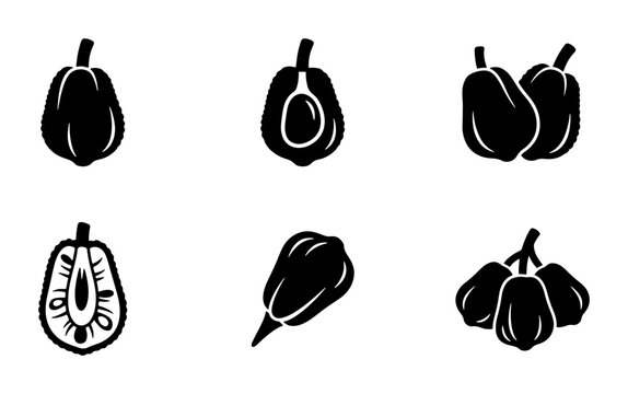 Rose Apple Icons, Tropical Fruit Vector Graphics, Exotic Food Symbols, Healthy Ingredient Illustrations